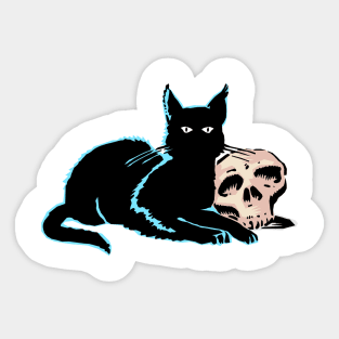 Cat With Skull Sticker